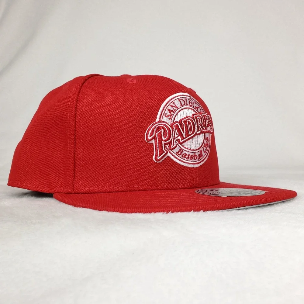 San Diego Padres Mitchell & Ness MLB Fitted 7 3/4 Liberty Fit Hat Cap Red NWT‎